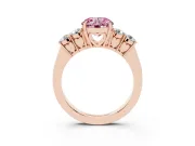 Round Close Set Five Stone Engagement Ring Setting for a Fancy Pink Lab-Grown Diamond | Rose Gold