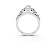 Marquise Graduated Side Stone Engagement Ring Setting | Flat Top Band | Platinum