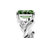 Emerald Cut Twisted Vine Engagement Ring Setting for a Fancy Green Lab-Grown Diamond | Platinum