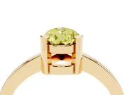 Pear-Shaped Solitaire Engagement Ring Setting for a Fancy Yellow Lab-Grown Diamond | Flat Tab Prongs | Yellow Gold