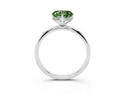 Fancy Green Heart Cut Diamond Solitaire Engagement Ring Set in Platinum with Prong Setting and Polished Band