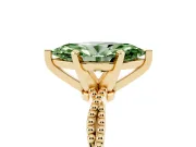 Marquise Twisted Solitaire Engagement Ring Setting for a Fancy Green Lab-Grown Diamond | Yellow Gold