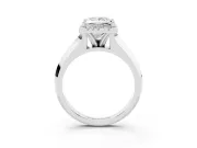 Princess Cut Diamond Halo Ring Set in White gold with Cathedral Band and Prong Setting