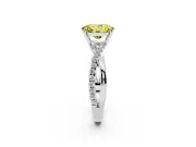 Oval Crossover Engagement Ring Setting for a Fancy Yellow Lab-Grown Diamond | White Gold