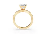 Princess Cut Open Loop Engagement Ring Setting | Scattered Accents | Yellow Gold