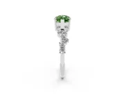 Marquise Accented Engagement Ring Setting for a Fancy Green Lab-Grown Diamond | Sterling Silver