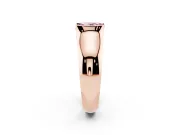 Radiant Cut Half Bezel Solitaire Engagement Ring Setting for a Fancy Pink Lab-Grown Diamond | Wide Band | Rose Gold