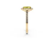 Emerald Cut Halo Engagement Ring Setting for a Fancy Yellow Lab-Grown Diamond | Tapered Band | Yellow Gold
