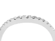 Round Lab-Grown Diamond Curved Pavé Wedding Band | U-Prong Setting | White Gold