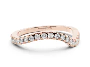 Round Lab-Grown Diamond Curved Pavé Wedding Band | U-Prong Setting | Rose Gold