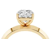 Cushion Cut Knife-Edge Solitaire Engagement Ring Setting | Plain Band | Yellow Gold