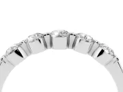 Five-Stone Round Diamond Half Eternity Bridal Band Set in Silver with Prong-Set Stones