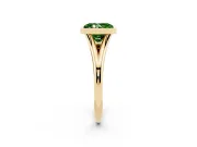 Radiant Cut Bezel Engagement Ring Setting for a Fancy Green Lab-Grown Diamond | Yellow Gold
