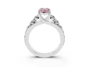 Oval Graduated Engagement Ring Setting for a Fancy Pink Lab-Grown Diamond | White Gold