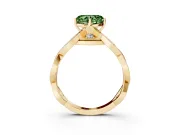 Heart-Shaped Twisted Infinity Engagement Ring Setting for a Fancy Green Lab-Grown Diamond | Yellow Gold