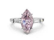 Marquise Tapered Baguette Engagement Ring Setting for a Fancy Pink Lab-Grown Diamond | Platinum