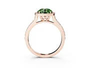 Round Halo Engagement Ring Setting for a Fancy Green Lab-Grown Diamond | Rose Gold - Design NV-24729