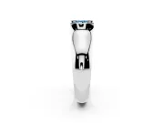 Princess Cut Half Bezel Solitaire Engagement Ring Setting for a Fancy Blue Lab-Grown Diamond | Wide Band | White Gold