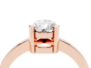 Pear Cut Diamond Solitaire Ring Set in Rose gold with Prong Head and Smooth Polished Band