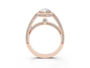 Pear-Shaped Sectioned Halo Engagement Ring Setting | Pavé Gallery and Band | Rose Gold