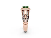 Asscher Cut Halo Engagement Ring Setting for a Fancy Green Lab-Grown Diamond | Two-Row Pave Split Shank | Rose Gold