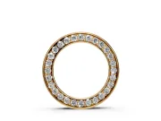 Round Lab-Grown Diamond Pavé Circle Pendant Necklace | Polished Rails | Yellow Gold