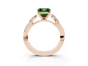 Asscher Cut Floral Vine Engagement Ring Setting for a Fancy Green Lab-Grown Diamond | Rose Gold