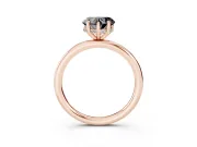 Fancy Black Heart Cut Diamond Solitaire Ring Set in Rose gold with Thin Band and Prong Setting