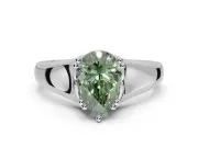 Pear-Shaped Double Claw Solitaire Engagement Ring Setting for a Fancy Green Lab-Grown Diamond | White Gold