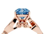 Cushion Cut Vine Engagement Ring Setting for a Fancy Blue Lab-Grown Diamond | Rose Gold