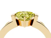 Heart-Shaped Tension Style Engagement Ring Setting for a Fancy Yellow Lab-Grown Diamond | Yellow Gold