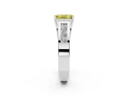 Emerald Cut Channel-Set Engagement Ring Setting for a Fancy Yellow Lab-Grown Diamond | Platinum