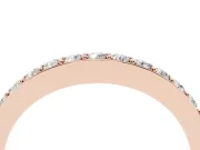 Round Lab-Grown Diamond Pavé Curved Half Eternity Wedding Band | Flat Top | Rose Gold