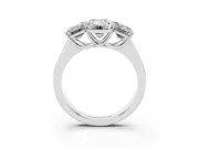 Emerald Cut Three Stone Engagement Ring Setting | Basket Prong Heads | Sterling Silver