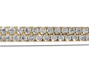Round Lab-Grown Diamond Pavé Bar Slider Bracelet | Double Row | Yellow Gold