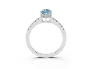 Marquise Engagement Ring Setting for a Fancy Blue Lab-Grown Diamond | Sterling Silver - Design NV-24649