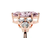 Marquise Cluster Side Stone Engagement Ring Setting for a Fancy Pink Lab-Grown Diamond | Rose Gold