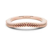 Milgrain Twist Contour Wedding Band Set in Rose gold