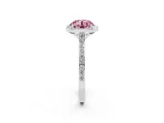 Round Halo Engagement Ring Setting for a Fancy Pink Lab-Grown Diamond | Platinum - Design NV-24729