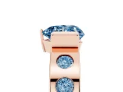 Heart-Shaped Tension Style Engagement Ring Setting for a Fancy Blue Lab-Grown Diamond | Rose Gold