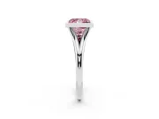 Princess Cut Bezel Engagement Ring Setting for a Fancy Pink Lab-Grown Diamond | White Gold
