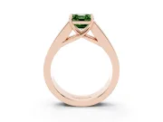 Asscher Cut Channel-Set Engagement Ring Setting for a Fancy Green Lab-Grown Diamond | Rose Gold