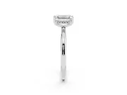 Emerald Cut Diamond Solitaire Engagement Ring Set in Platinum with Prong Setting and Polished Band