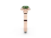 Round Pavé Halo Engagement Ring Setting for a Fancy Green Lab-Grown Diamond | Rose Gold