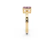 Emerald Cut Solitaire Engagement Ring Setting for a Fancy Pink Lab-Grown Diamond | Flat Tab Prongs | Yellow Gold