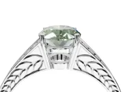 Oval Split Shank Pavé Engagement Ring Setting for a Fancy Green Lab-Grown Diamond | Platinum