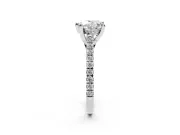 Heart-Shaped Hidden Halo Pave Engagement Ring Setting | Claw Prongs | Platinum