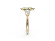 Marquise 3-Stone Engagement Ring Setting for a Fancy Yellow Lab-Grown Diamond | Yellow Gold