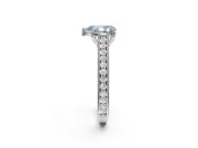 Pear-Shaped Vintage Pavé Engagement Ring Setting for a Fancy Blue Lab-Grown Diamond | Sterling Silver