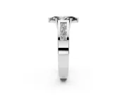 Marquise Channel-Set Engagement Ring Setting for a Black Center | Princess Side Stones | Platinum
